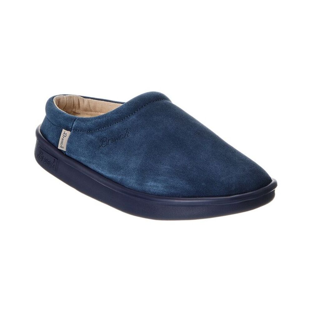 Brunch Derive Shearling & Suede Slipper, Blue